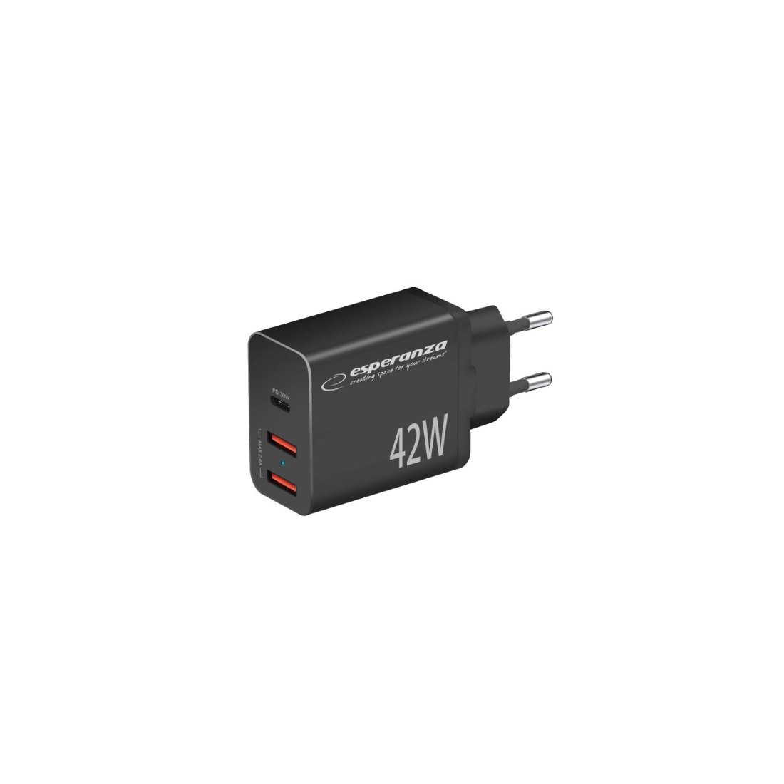 Hurtig oplader - 42W - USB-C 30W - USB-A